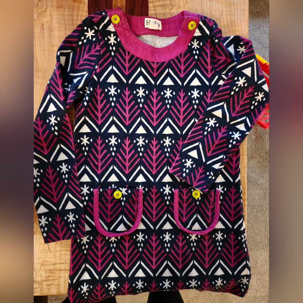Hatley Pink and Navy Dress Size 6